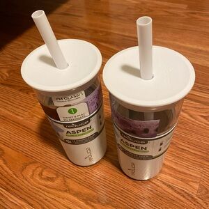 2 Reduce Aspen Vacuum Insulated Stainless Steel Glass Tumbler Straw Lid 20oz